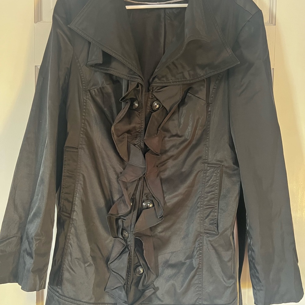 Elegant Black Ruffle Jacket